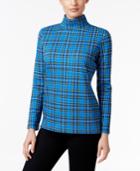 Karen Scott Plaid Turtleneck Top, Only At Macy's