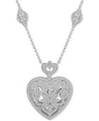 Diamond (1/3 Ct. T.w.) Heart 18 Pendant Necklace In Sterling Silver