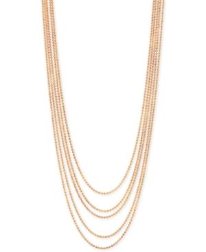2028 Rose Gold-tone Multi-chain Layer Necklace