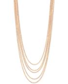2028 Rose Gold-tone Multi-chain Layer Necklace