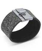 Thalia Sodi Black-tone Multi-crystal Wrap Bracelet, Created For Macy's