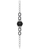 Swatch Women's Black Glitter Crystal Accent Two-tone Pvd Stainless Steel Bracelet Watch 34mm Yss293g