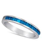 Sterling Silver Ring, Blue Diamond Baguette Ring (1/2 Ct. T.w.)