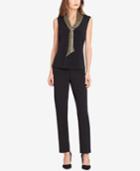 Tahari Asl Metallic Sailor Blouse, Regular & Petite