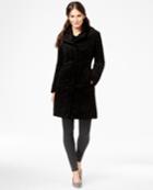 Jones New York Textured Faux-fur Walker Coat