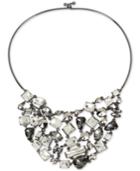 Kenneth Cole New York Hematite-tone Metallic Crystal Statement Necklace