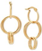 Triple-drop Hoop Earrings In 14k Gold