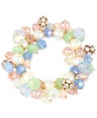 M. Haskell Gold-tone Multi-colored Shaky Bead Stretch Bracelet
