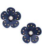 Kate Spade New York Gold-tone Leather Flower Stud Earrings
