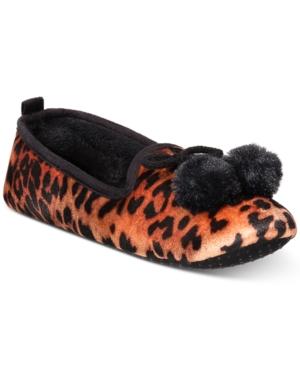 Charter Club Animal-print Memory Foam Slippers, Created For Macy's