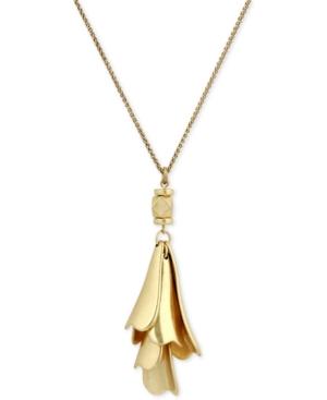 Lucky Brand Gold-tone Petal Pendant Necklace