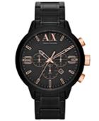 Ax Armani Exchange Watch, Men's Chronograph Black Ion-plated Stainless Steel Bracelet 49mm Ax1350