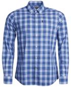 Barbour Men's Leo Medium Blue Plaid Shirt
