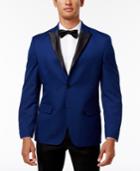 Alfani Men's Slim-fit Blue Micro-grid Dinner Jacket, Only At Macy's