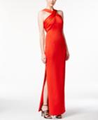 Calvin Klein Side-slit Sleeveless Halter Gown