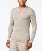 Tasso Elba Men's Marled Linen Henley Sweater, Only At Macy's