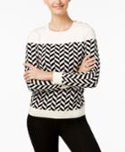 Charter Club Printed Button-detail Sweater, Created For Macy's