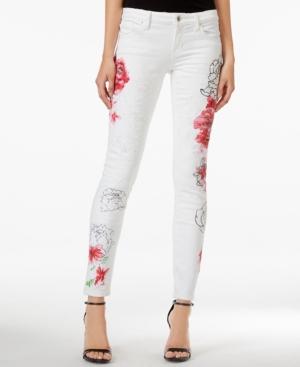 Guess Flower Power Open Wash Skinny Jeans