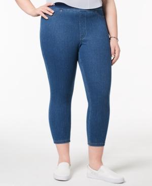 Hue Plus Size Original Denim Capri Leggings