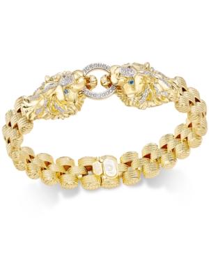 Diamond Lion Link Bracelet (1/2 Ct. T.w.) In 14k Gold-plated Sterling Silver