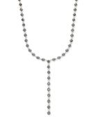 Inc International Concepts Silver-tone Hematite Stone Lariat Necklace, Created For Macy's