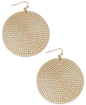 Thalia Sodi Gold-tone Textured Disk Drop Earrings, Only At Macy's