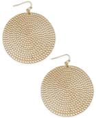 Thalia Sodi Gold-tone Textured Disk Drop Earrings, Only At Macy's