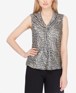 Tahari Asl Printed Sailor-collar Top