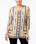 Jm Collection Printed Embellished Tunic, Created For Macy's