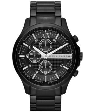 Ax Armani Exchange Men's Chronograph Black Ion-plated Stainless Steel Bracelet Watch 46mm Ax2138