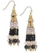 Inc International Concepts Gold-tone Semi-precious Beaded Tassel Earrings, Only At Macy's