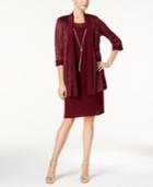 R & M Richards Necklace Dress & Metallic-trim Jacket