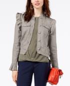 Inc International Concepts Ruffled Linen Jacket, Created For Macy's