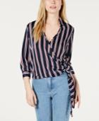 Project 28 Nyc Striped Wrap Top