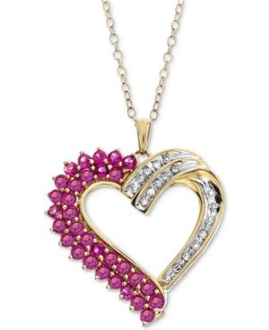 Lab-created Ruby (1-1/4 Ct. T.w.) & Diamond (1/10 Ct. T.w.) In 14k Gold-plated Sterling Silver