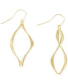 Italian Gold Wavy Teardrop Earrings In 14k Gold