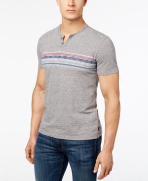 Lucky Brand Men's Stripe Split Neck T-shirt