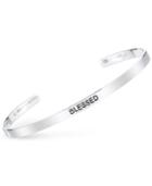 Unwritten Blessed Engraved Cuff Bracelet In Sterling Silver