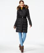 S13/nyc Faux-fur-trim Belted Puffer Coat