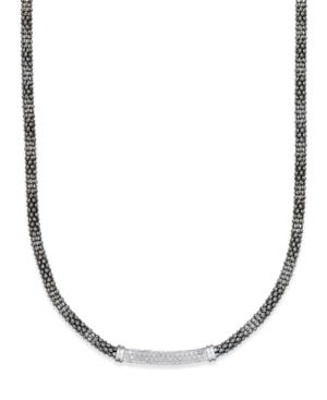Diamond Black Bar Collar Necklace (1/3 Ct. T.w.) In Sterling Silver