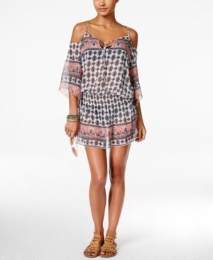 Becca Belly Dancer Cold-shoulder Printed Cover-up Tunic Women's Swimsuit