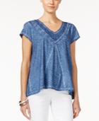 Style & Co. Burnout Crochet-trim Swing Top, Only At Macy's