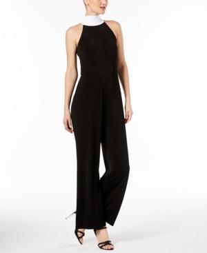 Calvin Klein Contrast Tie-collar Jumpsuit