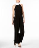 Calvin Klein Contrast Tie-collar Jumpsuit