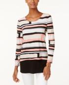 Alfani Printed Cropped Overlay Top, Only At Macy's