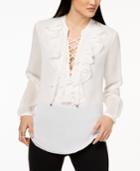 Tommy Hilfiger Ruffled Lace-up Top, Created For Macy's