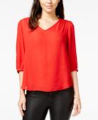 Bcx Juniors' Lattice-back High-low Blouse