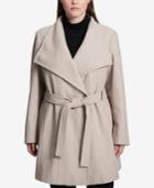 Calvin Klein Plus Size Belted Asymmetrical Walker Coat