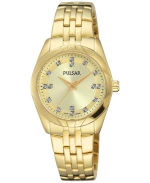 Pulsar Women's Night Out Gold-tone Stainless Steel Bracelet Watch 28mm Ph8146