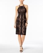 R & M Richards Open-back Lace Sheath Dress
